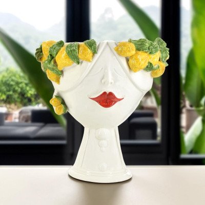 Testa di Moro con limoni "Zahira" donna | White and Lemon 30 cm | T...