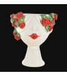 Dark brown with red roses 'Zahira' woman | White and Colour 30 cm -...