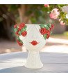 Dark brown with red roses 'Zahira' woman | White and Colour 30 cm -...