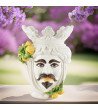 Dark brown h 40 cm White and Lemon Man - Moorish Head | Sicilian Mo...