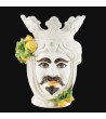 Dark brown h 40 cm White and Lemon Man - Moorish Head | Sicilian Mo...