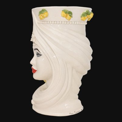 Dark brown h 45 turban White and Lemon female - Moorish Head | Sici...