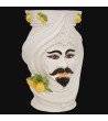 Dark brown h 45 turban White and Lemon male - Moorish Head | Sicili...