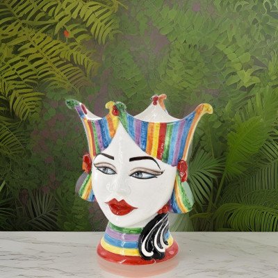 Moorhead "Aisha" 25 cm White and Colour - Sicilian Ceramic Woman's ...