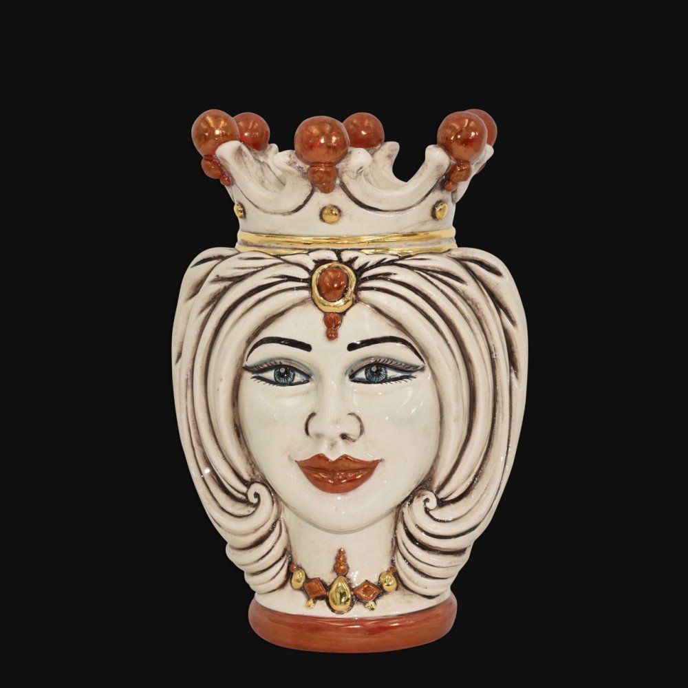 Ceramic Female Head Caltagirone Mother of Pearl, Gold & Lusters wit...