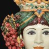 Ceramic Head with grapes h 40 green/orange female  - 2