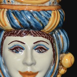 Ceramic head h 20 blue/orange female  - 2