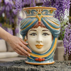 Testa di Moro h 33 cm - Femmina senza corona, Decoro Sicily