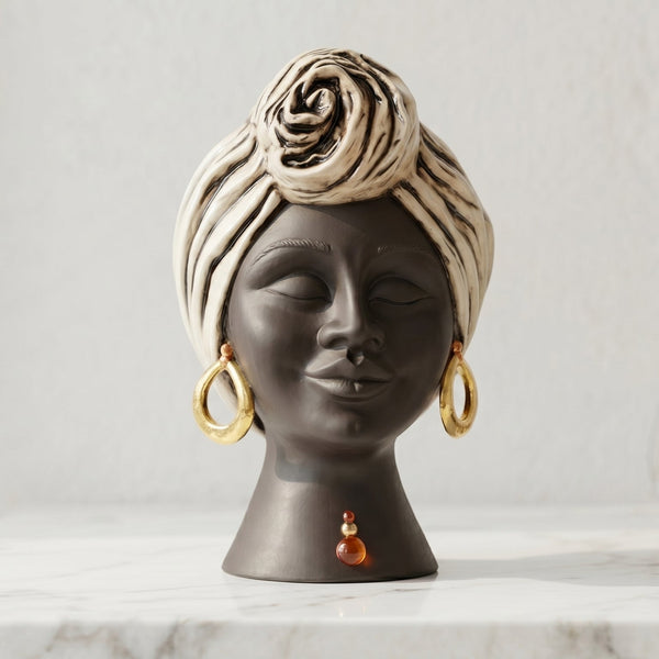 Sognia Head h 40 cm - Antique Mother of Pearl Gold, Matt Face