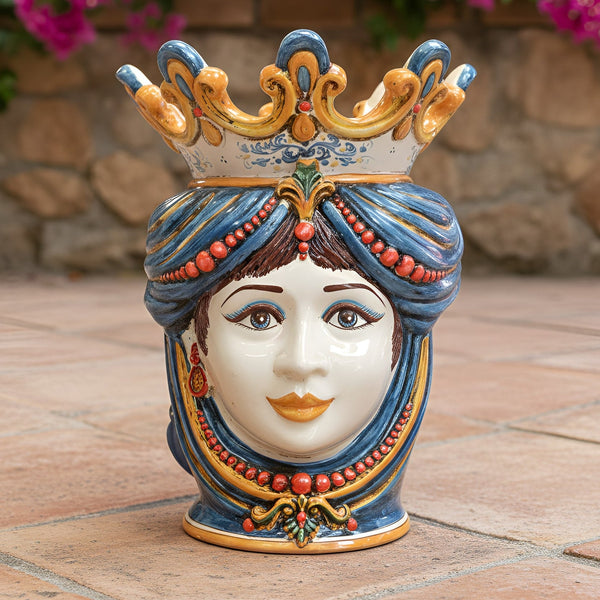 Moor's Head with Beads h 40 cm — Woman, Sicily Decoration