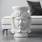 Pouf a Testa h 60 white and Gold maschio
