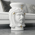 Pouf a Testa h 60 white and Gold maschio