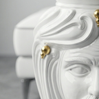 Pouf a Testa h 60 white and Gold maschio