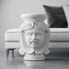 Pouf a Testa h 60 white and Gold maschio