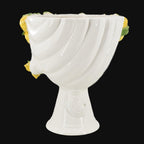 White ceramic vase with lemon accents, handcrafted Teste di Moro design for modern home decor