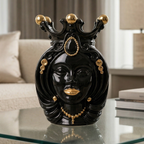 Testa di Moro h 38 cm - Donna, Black and Gold