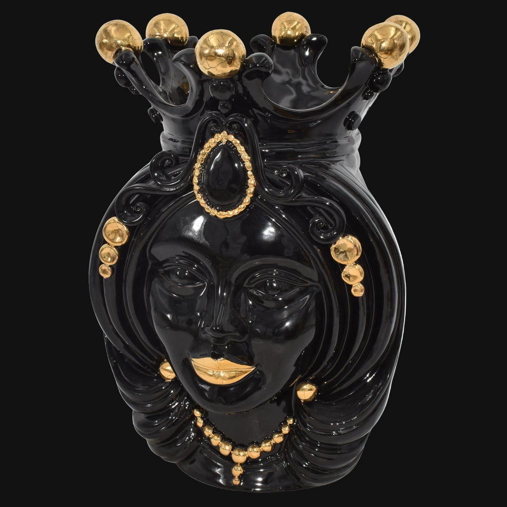 Testa di Moro h 38 cm - Donna, Black and Gold