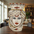 Testa di moro h 48 madreperla antichizzato oro e lustri donna - Ceramiche di Caltagirone Sofia