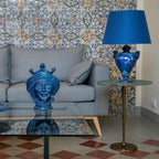 Testa di Moro, Uomo, Blu Intenso, stile tradizionale siciliano. Ceramiche Sofia, Caltagirone
