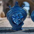 Testa di Moro, Uomo, Blu Intenso. Ceramiche Sofia, Caltagirone