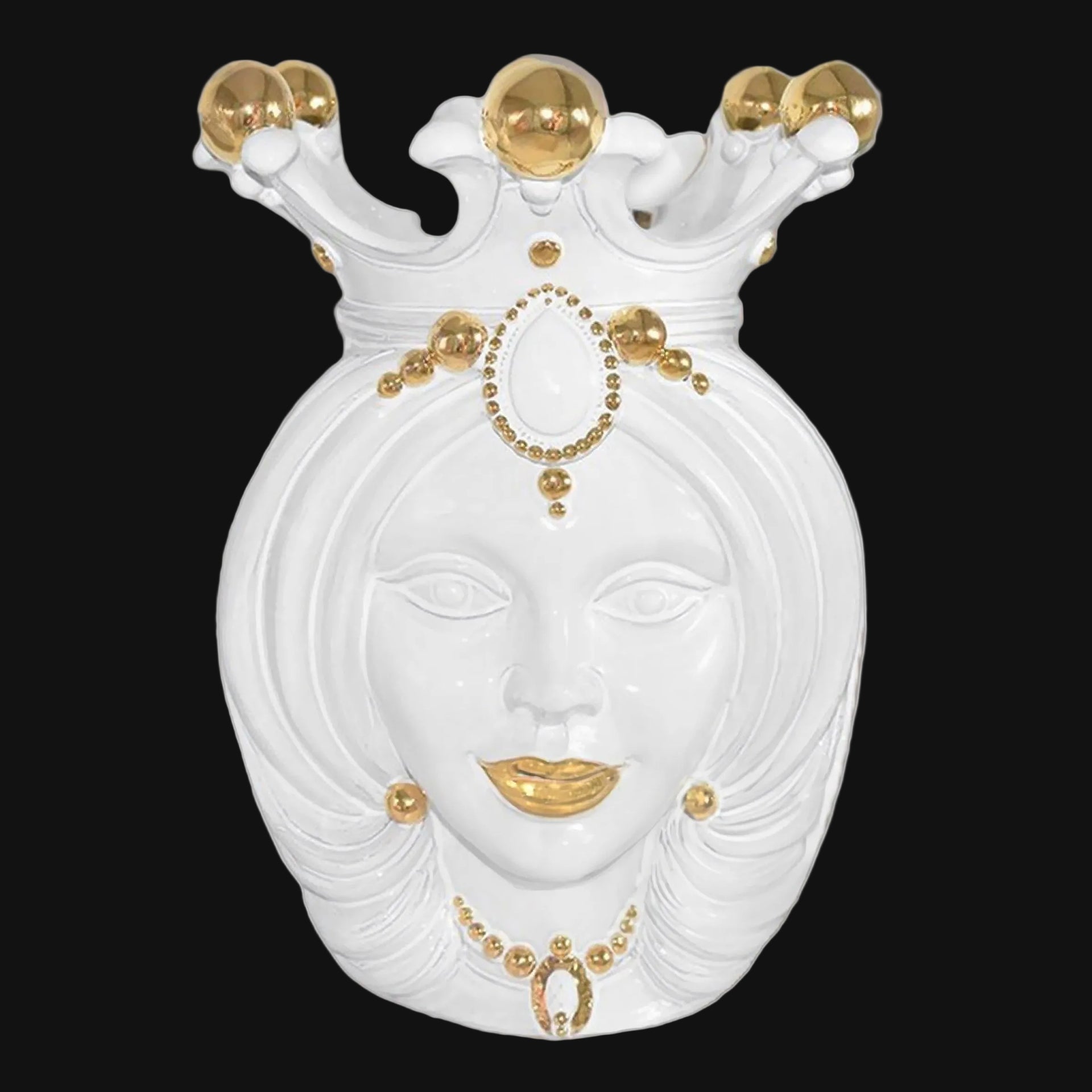 Testa h 38 white/gold s/espressione labbra oro femmina