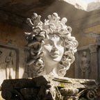 Testa Medusa h 38 cm - White Line | Ceramica di Caltagirone