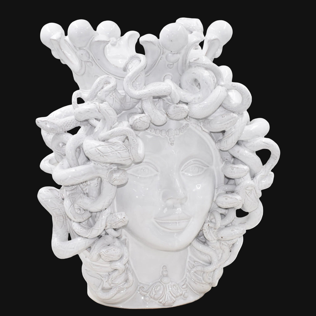 Testa Medusa h 38 cm - White Line | Ceramica di Caltagirone