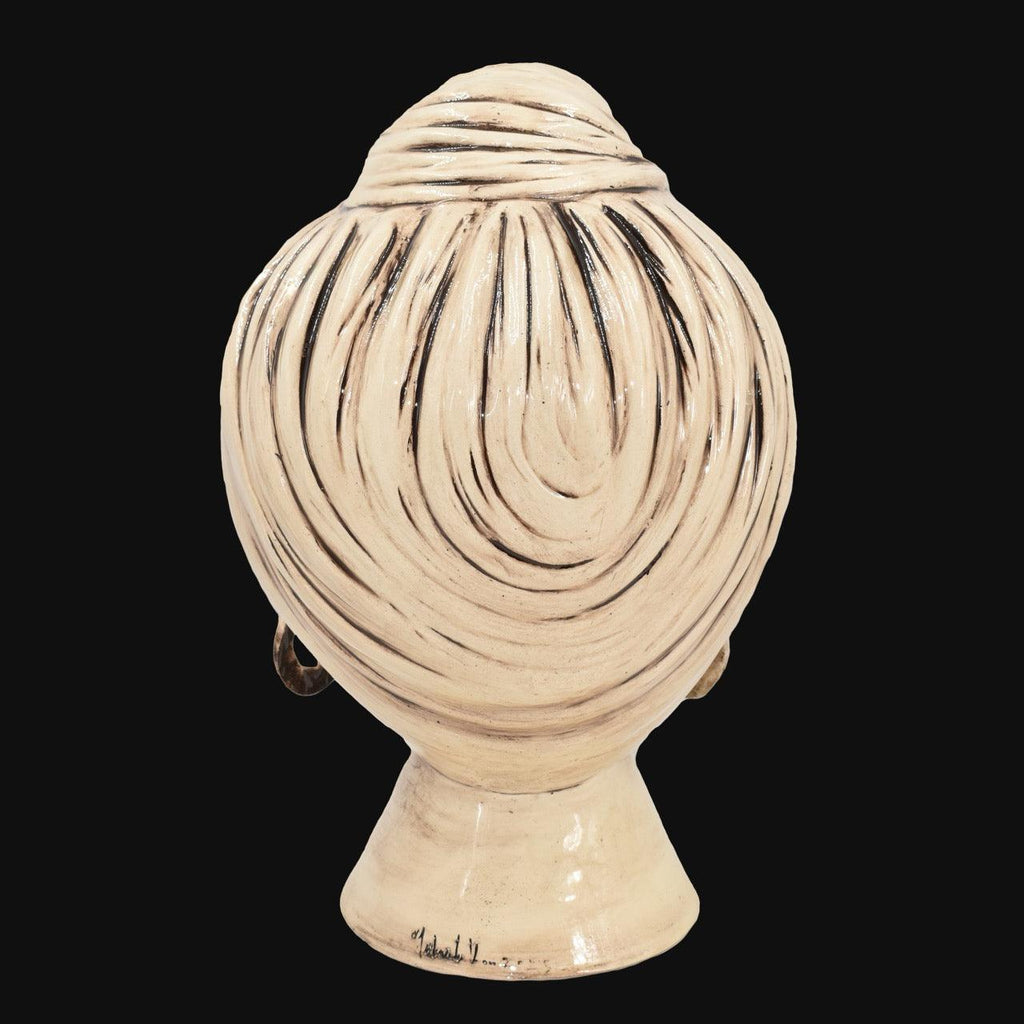 Testa sognia h 40 madreperla antichizzato oro lustri femmina viso lucido - Ceramiche di Caltagirone Sofia